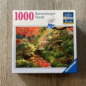 EUC 1000 Pc  Ravensburger Jigsaw Puzzle Japanese Garden Pic by Michael Wheatley